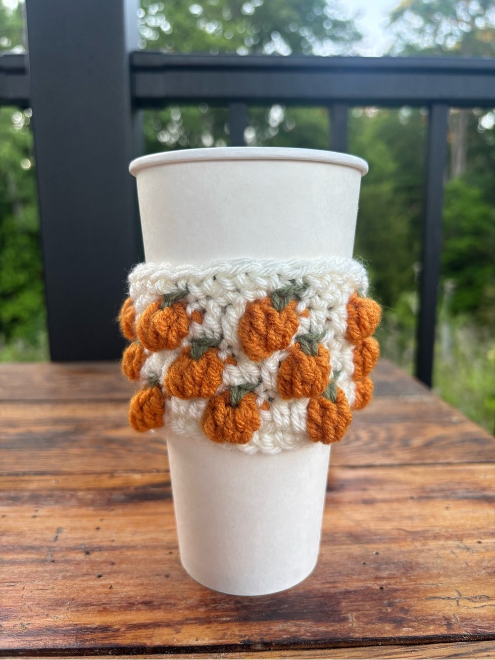 2 Crochet Pumpkin Coffee Koozie